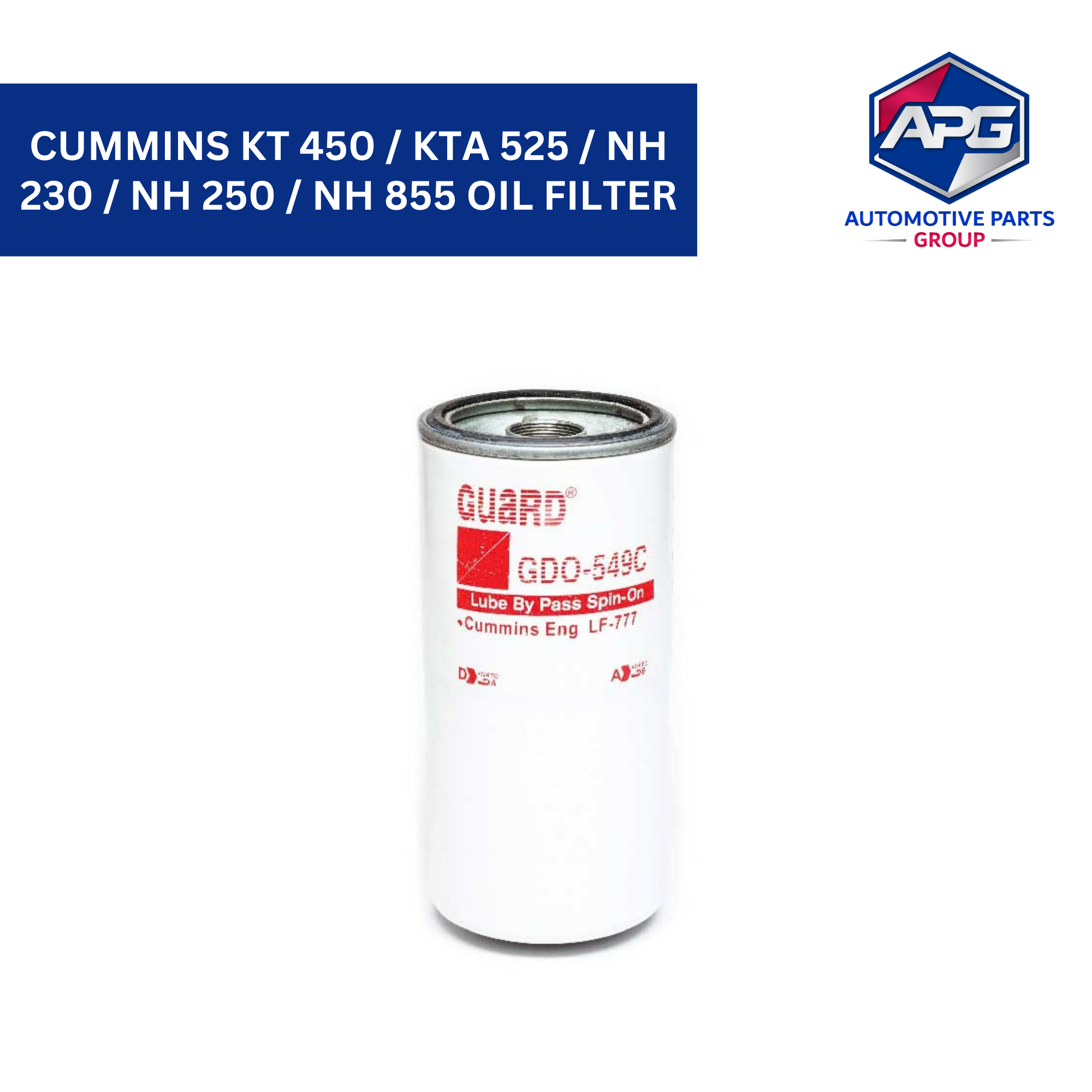Cummins KT 450 / KTA 525 / NH 230 / NH 250 / NH 855 Lube Oil Filter GDO-549C | 3304232 (LF-777)